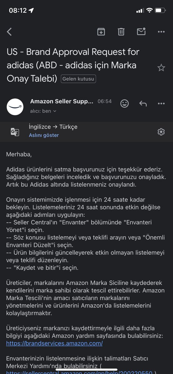 Daha dün uğraşıyorum demiştim. 1 ay sonunda Adidas satış onayı aldım. 

Amazon Türk satıcılara onay vermiyor listelerini kapatıyor diyenler utanabilir mi 😂

Henüz 6 ay olmadan en büyük markalardan ikisini açtık. Kaldı 3 ♿️

#amazon #amazonfba #amazonseller #adidas