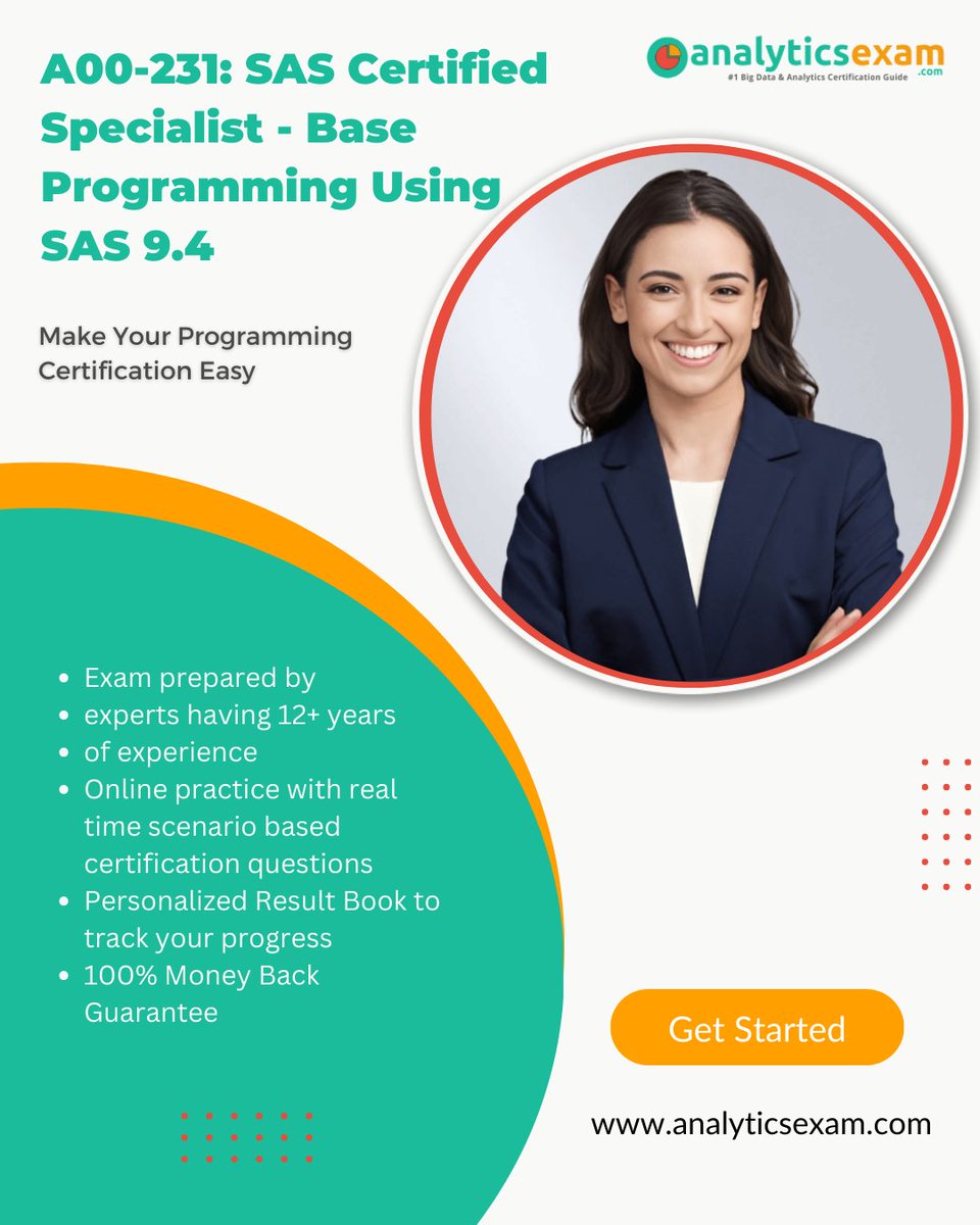 analyticsexam's tweet image. 📊 Excited to tackle A00-231: SAS Certified Specialist exam! 🎓 Unlock the Syllabus &amp;amp; Prep Tips here! Let&apos;s ace this together! Dive in: analyticsexam.com/sas-a00-231-ce…

#SAS #BaseProgramming #Programming #A00_231 #SASCertifiedSpecialist #SASBaseProgramming #SAS9_4 #SASA00_231📝💻