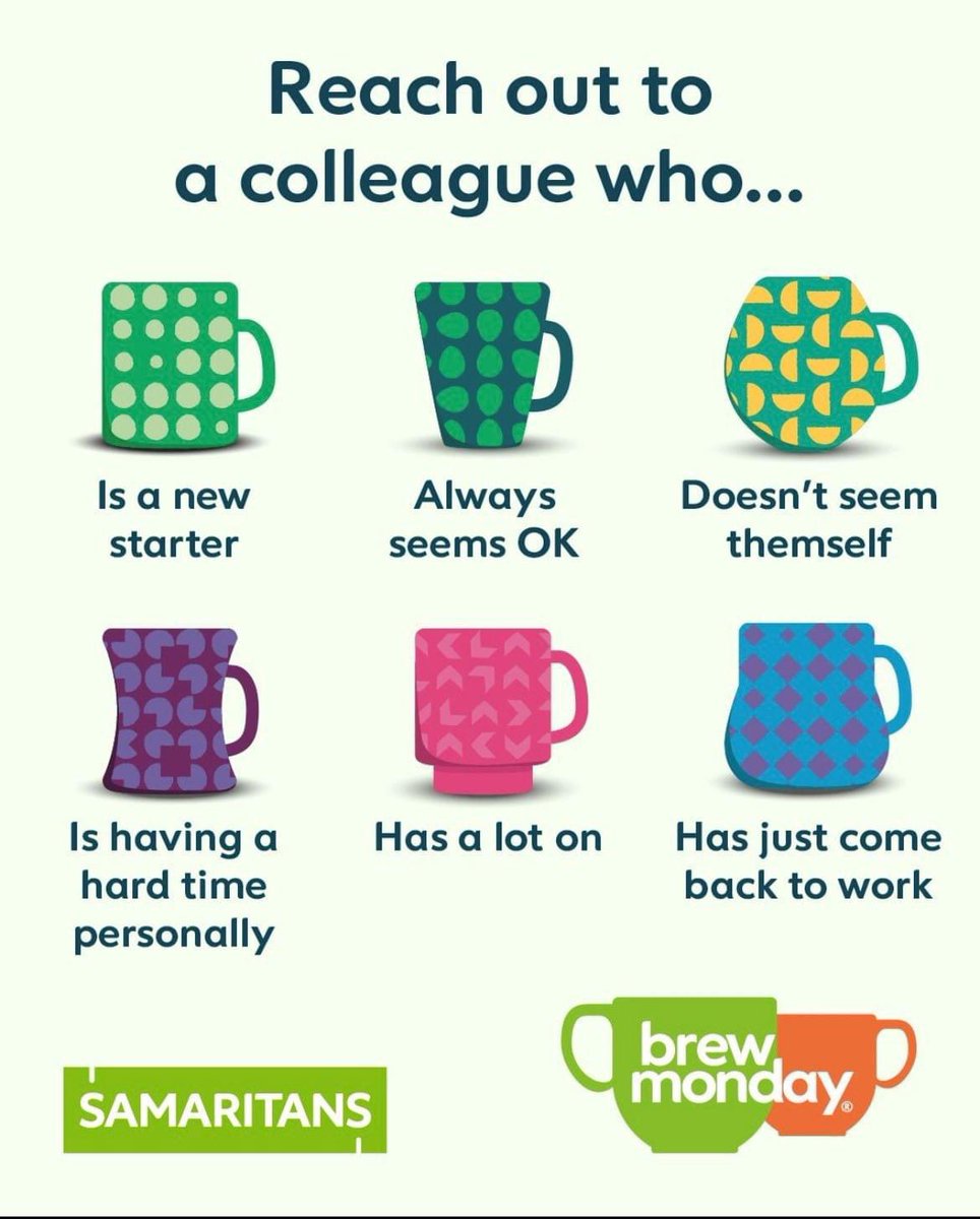 It’s #BrewMonday!
Check in with your colleagues today and ask if they are ok👌