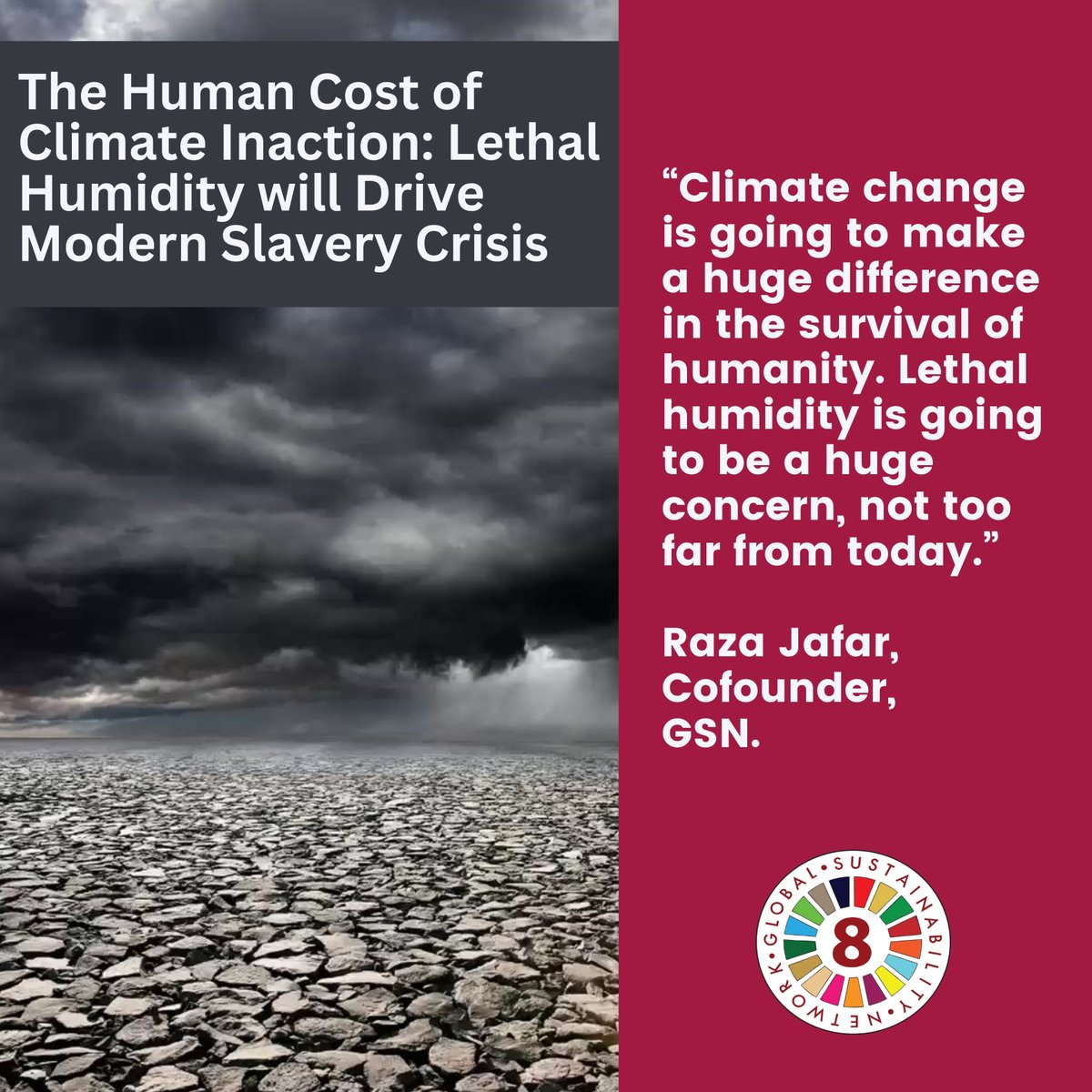 The link between climate change and modern slavery is undeniable. Climate change is not just about rising temperatures; it's also about the escalation of human suffering and exploitation. This crisis fuels forced labor, human trafficking, and modern slavery. #EndSlavery #Act4SDGs