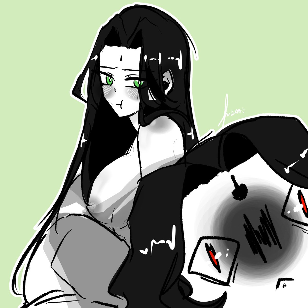mda3star's tweet photo. I have been depress after watching round 6 so i wanted to draw #femjiu #JiuMei #FemaleShenjiu being cute ft. #lbh being #loubinghe https://t.co/BFLpGucB8x