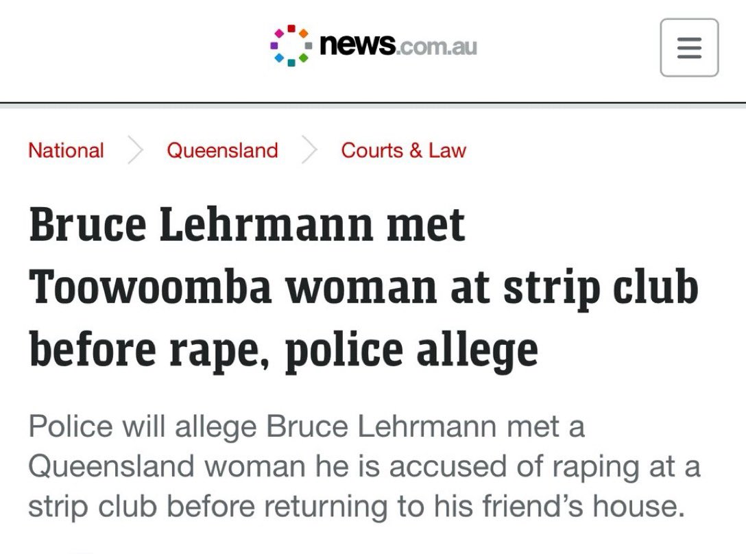 'Mr Lehrmann raped Ms Higgins...' - Justice Lee. Now, for goodness sake, regardless of the outcome of this second rape Bruce Lehrmann is accused of in Toowoomba, can we please deport American citizen Bruce Lehrmann back to America forever. #Auspol