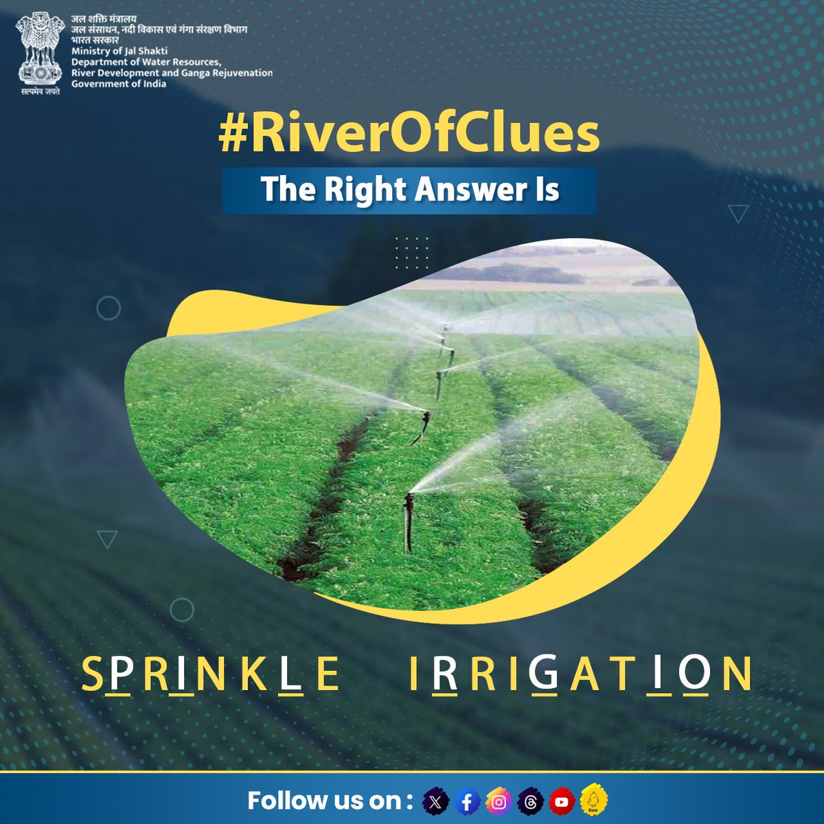 Congratulations to everyone who cracked #riverofclues mystery! Let's keep the momentum going & invite more friends to join in. Tag your friends and dive into the adventure of solving clues together. Let's make waves in unraveling the secrets of @DoWRRDGR_MoJS! #sprinkleirrigation