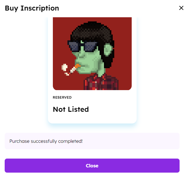 I bought my first Inscription, from the <a href="/ZombieTraderICP/">ZombieTrader</a> on <a href="/bioniqMarket/">bioniq</a>
It wasn't easy 🥵 because I started my journey from <a href="/cronos_chain/">Cronos</a>, swapping to #Bitcoin then to Internet Computer $ICP, and finally to $ckBTC for the purchase. But it's here!👇

#Ordinals #BTC #inscription