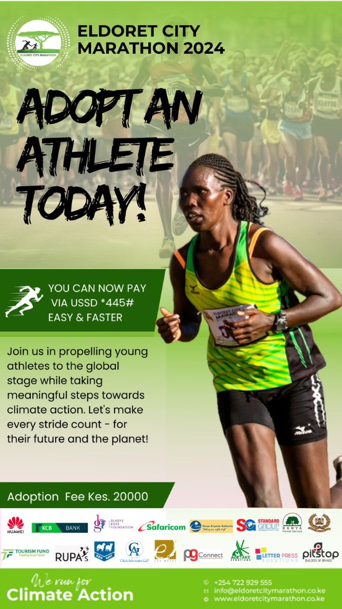 By adopting an athlete at the Eldoret City Marathon, you support their journey and contribute to a healthier planet. #EldoretCityMarathon Adopt An Athlete Hon Gladys Shollei @e_citymarathon @GladysShollei