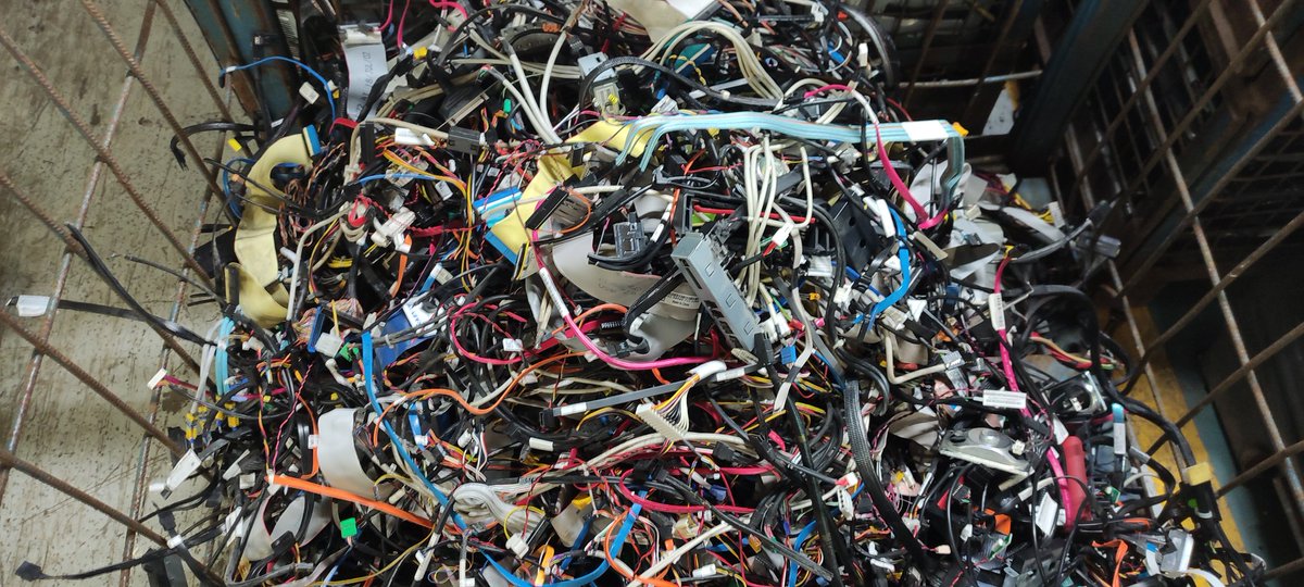 Old cables from electrical equipment. Please recycle safely. More at recycleit.ie