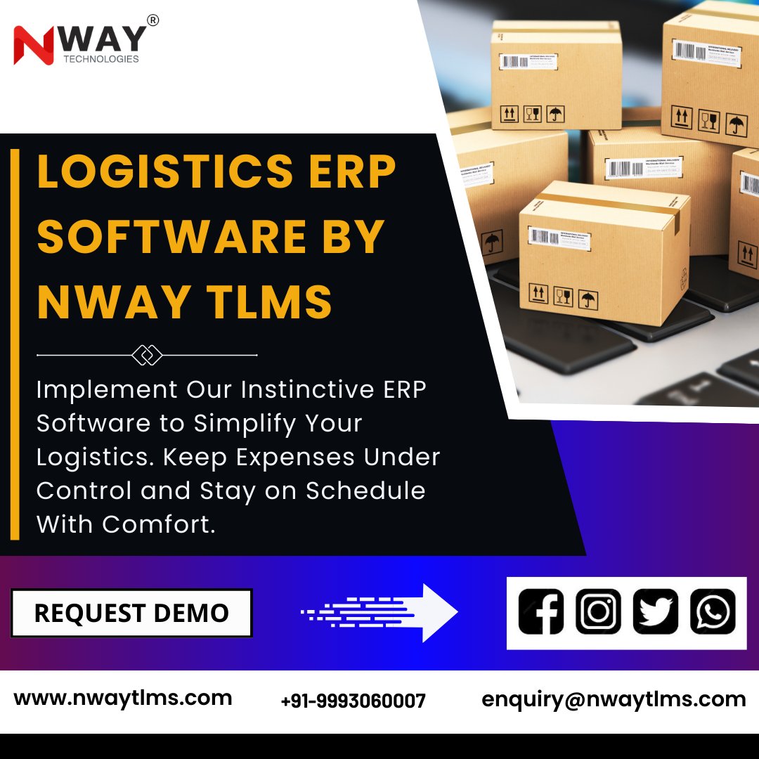 𝗡𝗪𝗔𝗬 𝗟𝗢𝗚𝗜𝗦𝗧𝗜𝗖𝗦 𝗘𝗥𝗣 𝗦𝗢𝗙𝗧𝗪𝗔𝗥𝗘

Implement Our Instinctive ERP Software to Simplify Your Logistics. Keep Expenses Under Control and Stay on Schedule With Comfort.

#TransportationManagement #LogisticsSolutions #ERPSoftware #EfficientShipping #NwayTLMS