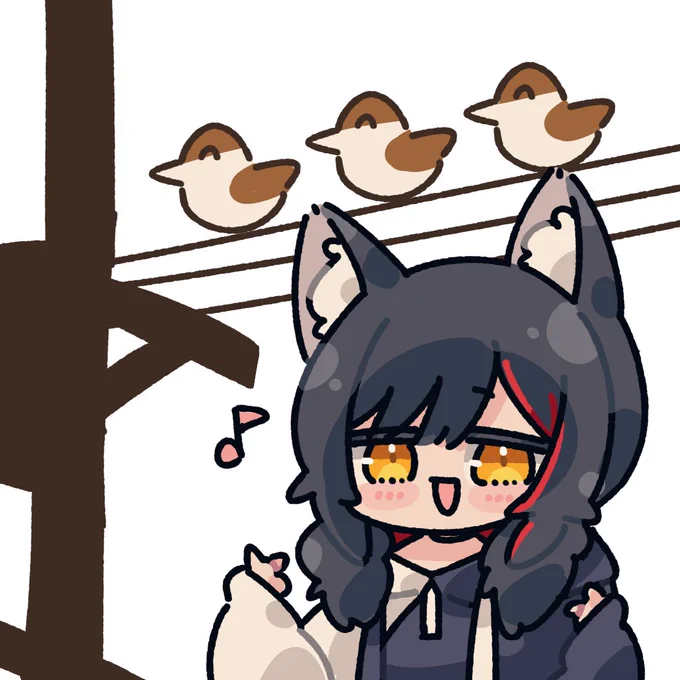 ホラー配信ですずめがサンバを歌ってくれるのすき#みおーん絵 