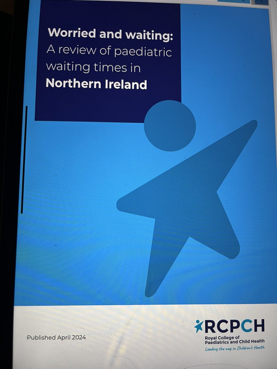 New report from RCPCH on Waiting Lists for children in NI paints a damning picture. Number of children waiting more than 12 months: Scotland 0 Wales 0 NI 6,326 Haven’t we have tolerated this appalling performance for far too long?