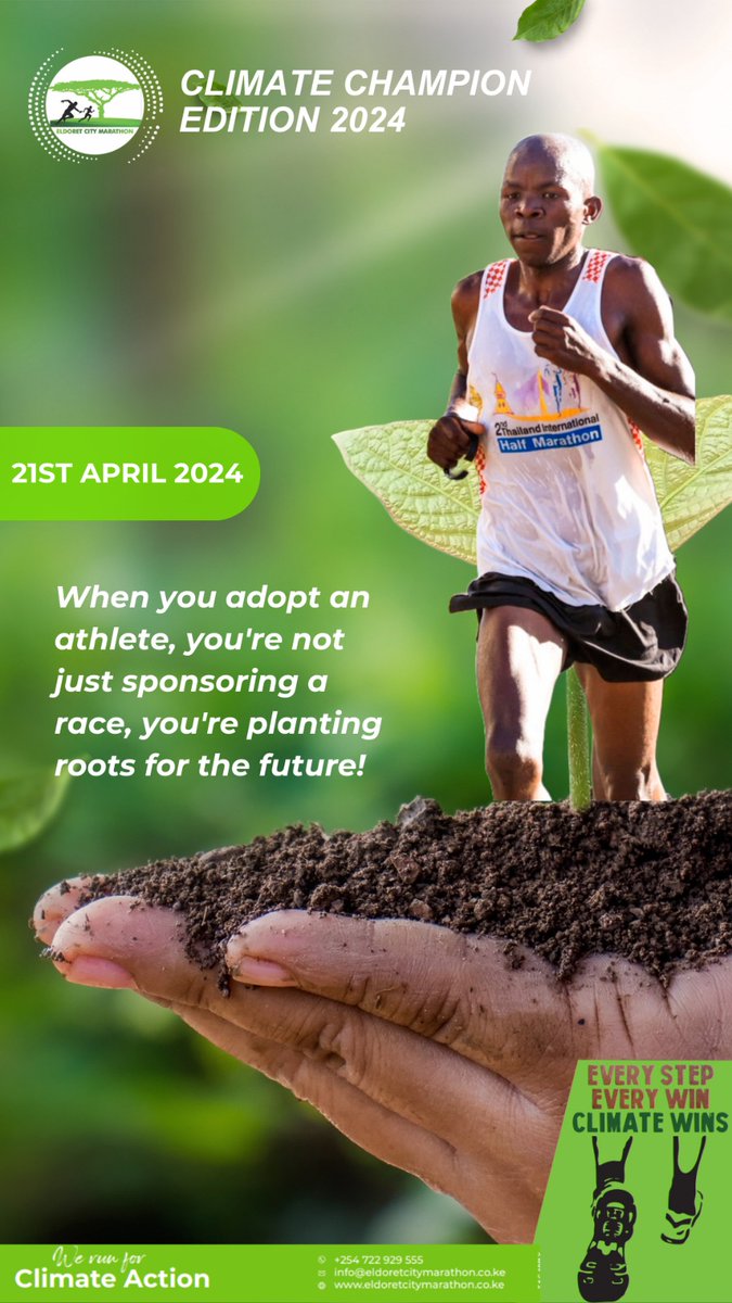 Calling all corporates! Join us in nurturing tomorrow's champions while taking bold climate action. Adopt An Athlete and make a lasting impact #EldoretCityMarathon Hon Gladys Shollei