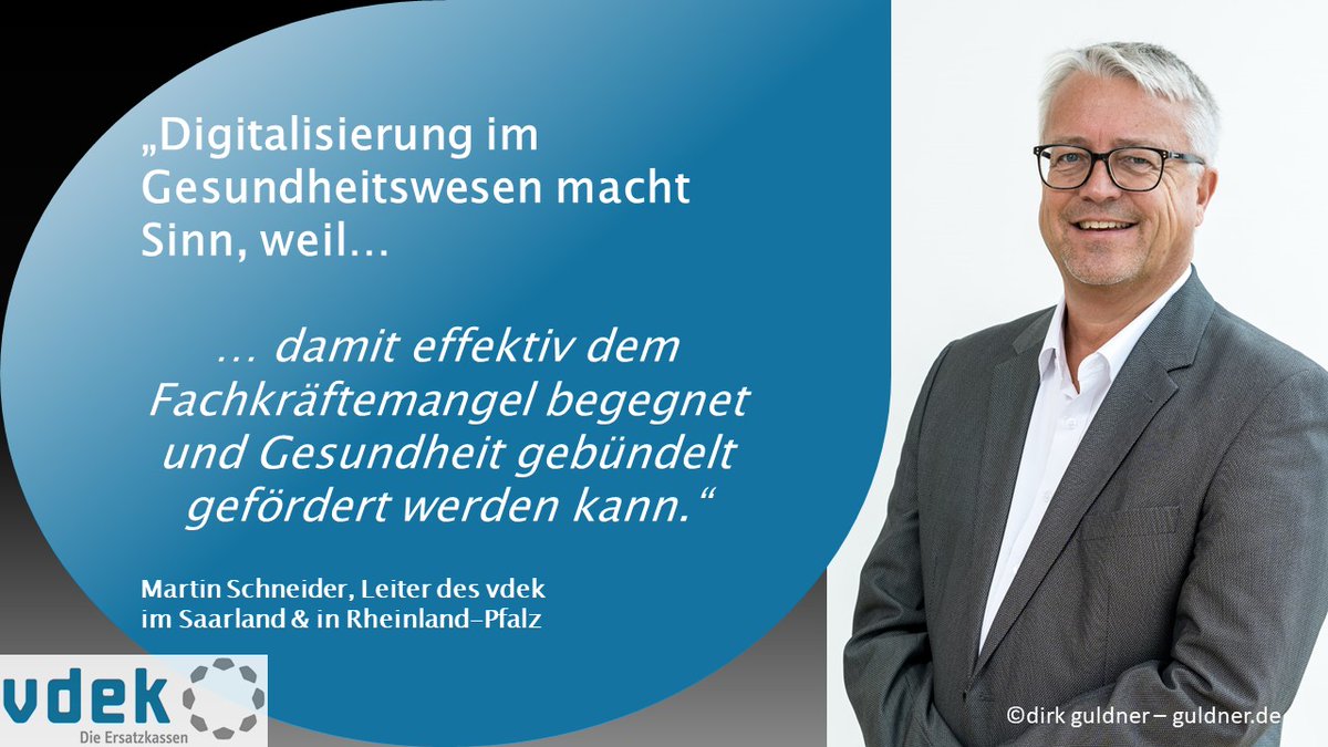 Neu im #vdekFokus #Digitalisierung: Warum macht #Digitalisierung im #Gesundheitswesen Sinn? Martin Schneider #vdek_SL Mehr im #vdekFokus➡️vdek.com/LVen/SAA/fokus…