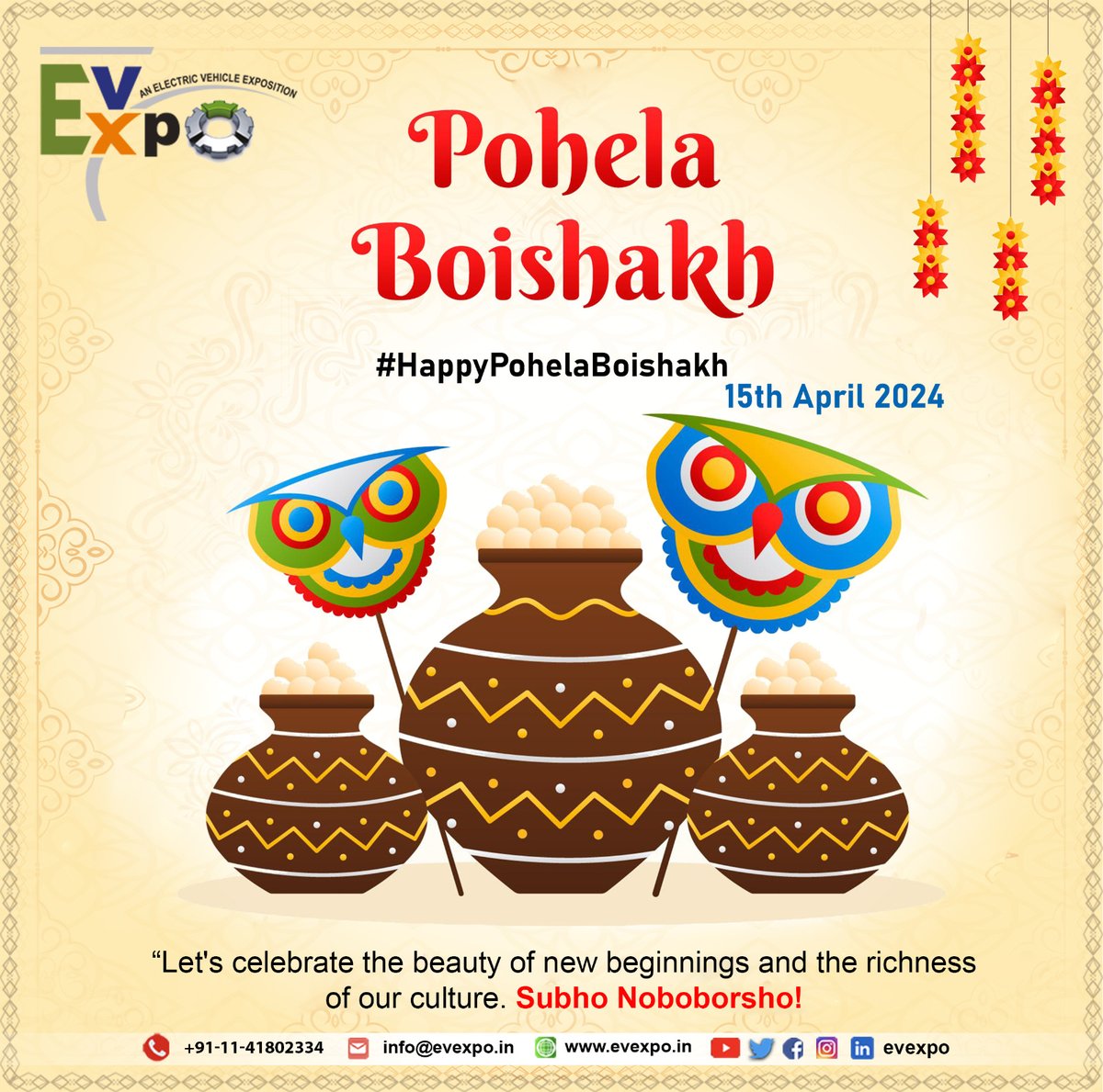 'Join us in celebrating the vibrant cultural tapestry of Bangladesh at EvExpo's Pohela Boishakh event! Experience the joyous spirit of the Bengali New Year with traditional music, dance, and delectable cuisine. #PohelaBoishakh #BengaliNewYear #bangladeshi #ShubhoNoboborsho