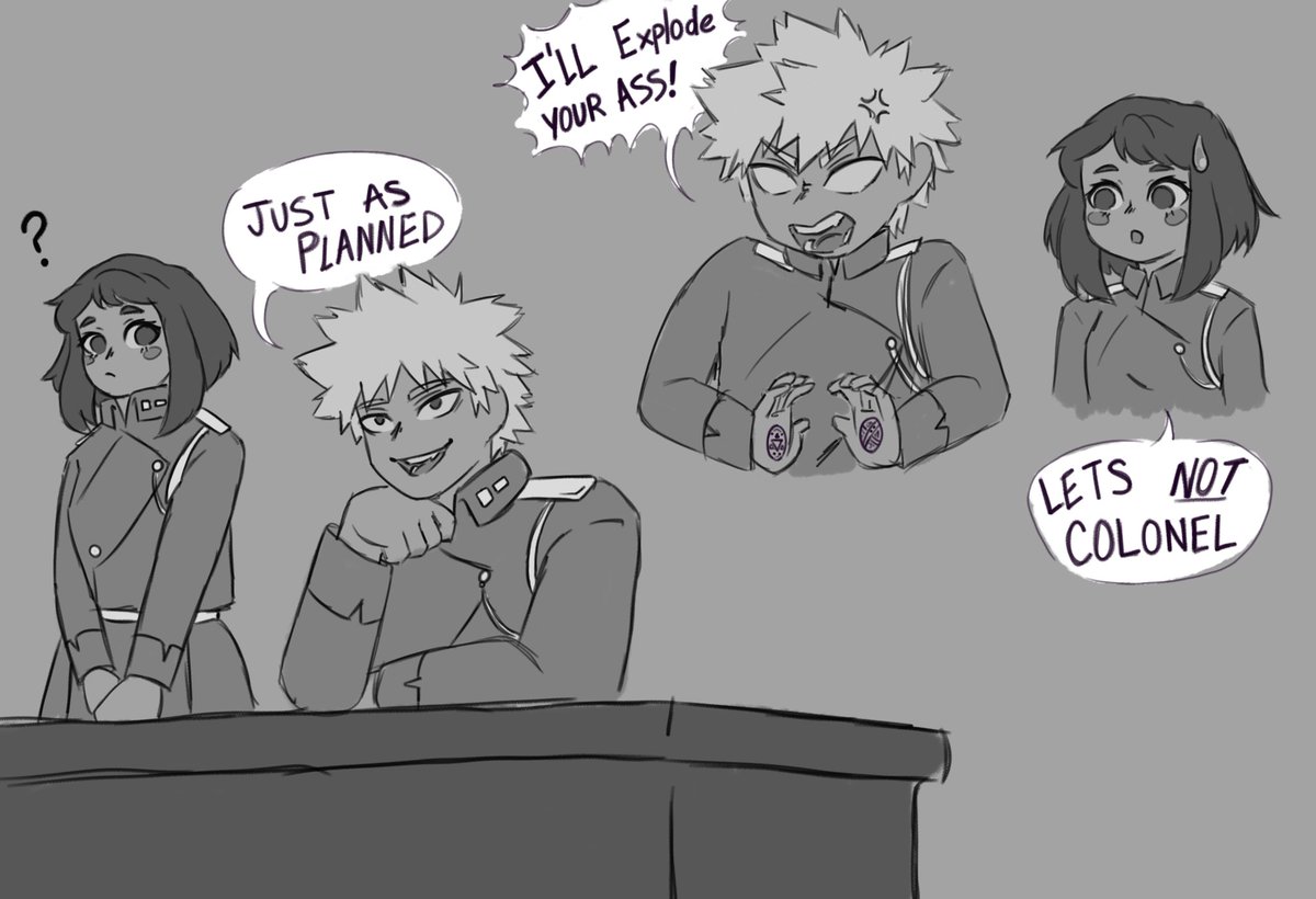 Was watching FMAB so have some #kacchako sketches