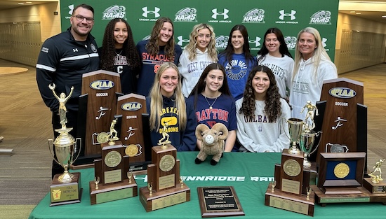 Pennridge seniors Tori Angelo, Lindsey Balmer, Meredith Blannett, Bryn Constanzer, Anna Croyle, Olivia Grenda, Ava Kiwak, Casey Malone were recognized for committing to compete in collegiate soccer. <a href="/PHSWomensSoccr/">PHS Lady Rams Soccer</a> <a href="/audanderson24/">Audrey</a> <a href="/PennridgeHS/">Pennridge HS</a> <a href="/PennridgeSD/">Pennridge School District</a> 
suburbanonesports.com/college-signin…