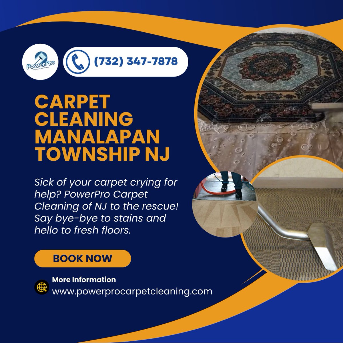 Carpet Cleaning Manalapan Township NJ
g.co/kgs/kDnzbm
Is your carpet starting to look like it's seen better days? 🙈 Don't worry, we've all been there. But fear not, because PowerPro Carpet Cleaning of NJ is here to save the day! 🦸‍♂️ 
📞(732) 347-7878
 😉 #carpetcleaning