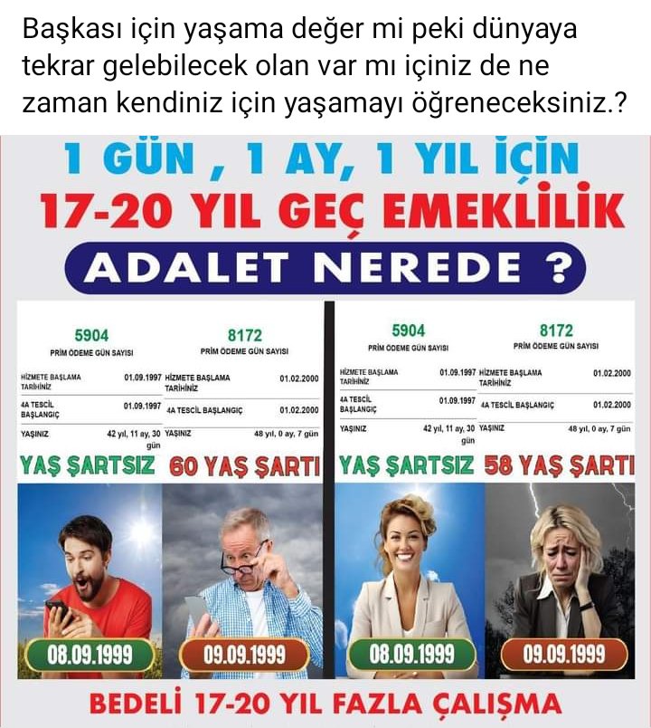 #KademeyeBaharGelsin 
<a href="/rprefahpartisi/">Yeniden Refah Partisi</a> @ErbakanFatih <a href="/Akparti/">AK Parti</a> <a href="/MHP_Bilgi/">MHP</a> @chp
<a href="/iyiparti/">İYİ Parti</a>  Tüm yetkili partililer biran önce bu adaletsizliğe dur deyin artık. Bu bir kul hakkı ve vebaldir.