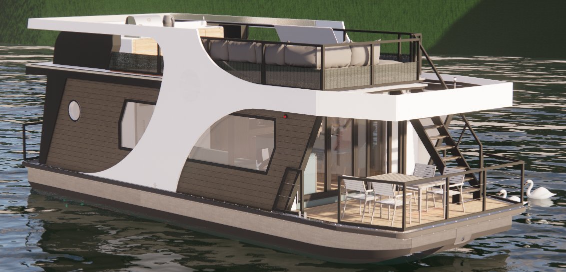 vaielettrico's tweet image. A settembre in acqua l'#houseboat  alimentato da #solare #batterie e #idrogeno  per crociere fluviali a #zeroemissioni vaielettrico.it/kingfisher-lho…