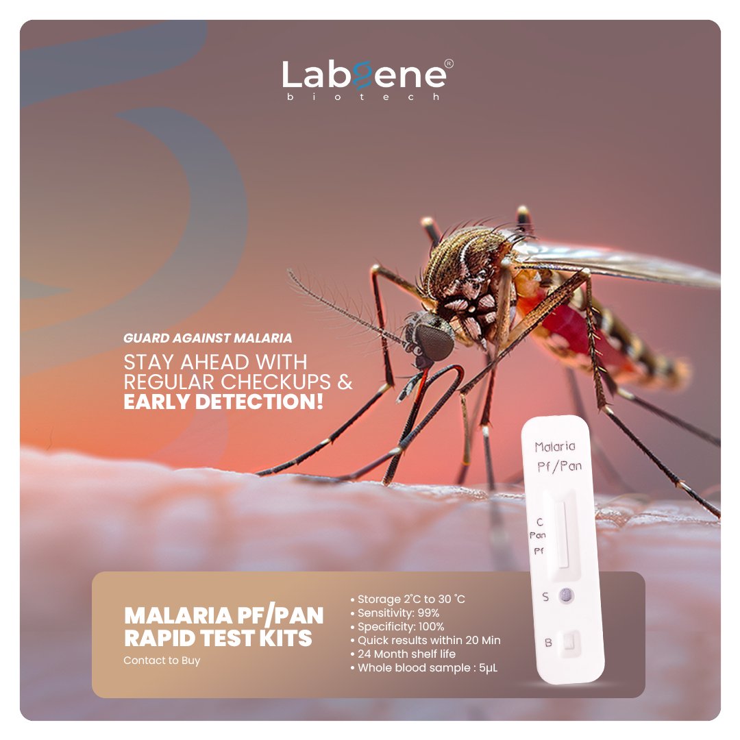 labgenebiotech's tweet photo. Stay protected and proactive with our Malaria Pf/Pan test kit! Early detection saves lives, so don't wait. Regular checkups are your best defense against malaria. 🦟✅ hashtag#MalariaAwareness hashtag#EarlyDetection hashtag#StayProtected https://t.co/pzcAMvwQEs