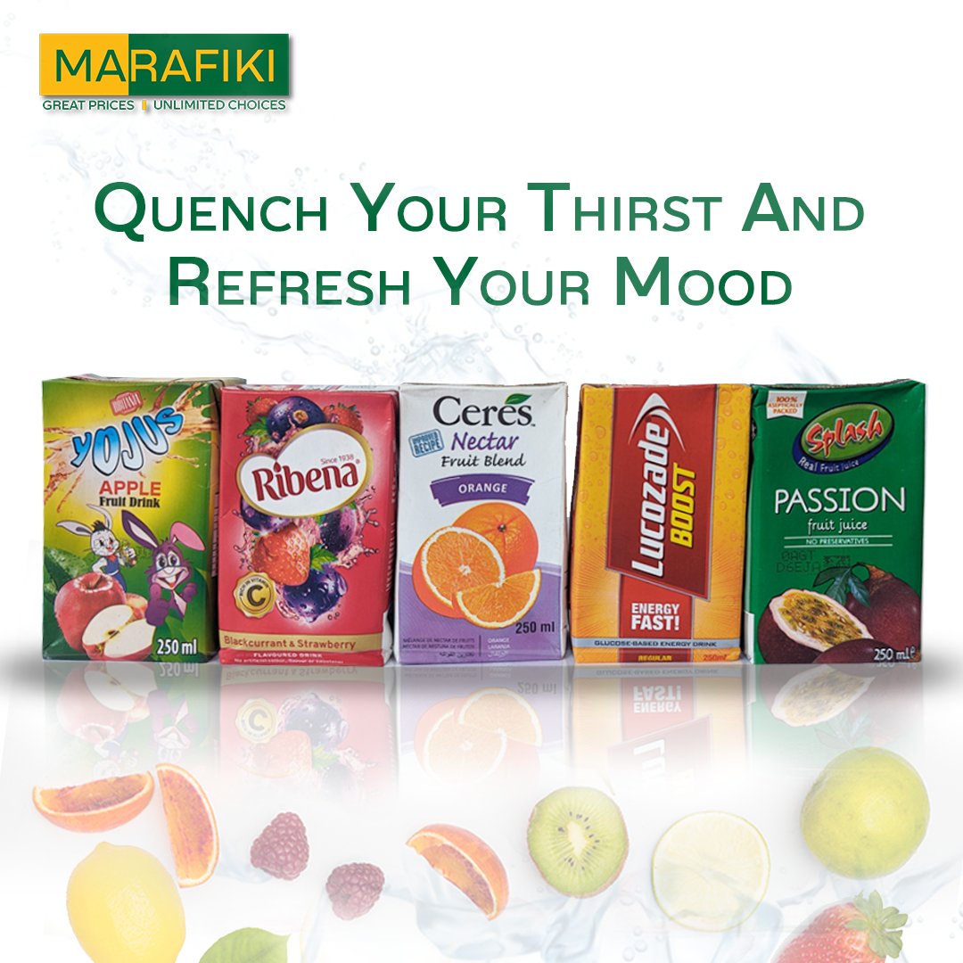 Our range of refreshing soft drinks is readily available for you; including Lucozde, Ceres,Fruit- dale, Splash, Ribena, Yojus, and so many more. Pass by and take your pick.

#marafikimart #convenience #softdrinks #lucozde #fruitdale #splash #ribena #yojus #ceres #unlimitedchoices