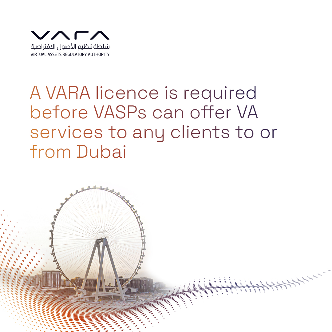 VASPs will be able to serve retail, qualified and/or institutional investors with VA products and/or services in Dubai (excluding DIFC) by obtaining a VARA licence.

Check out our licensing process: vara.ae/en/licenses-an…

#VARA #Licensing #DubaiRegulations