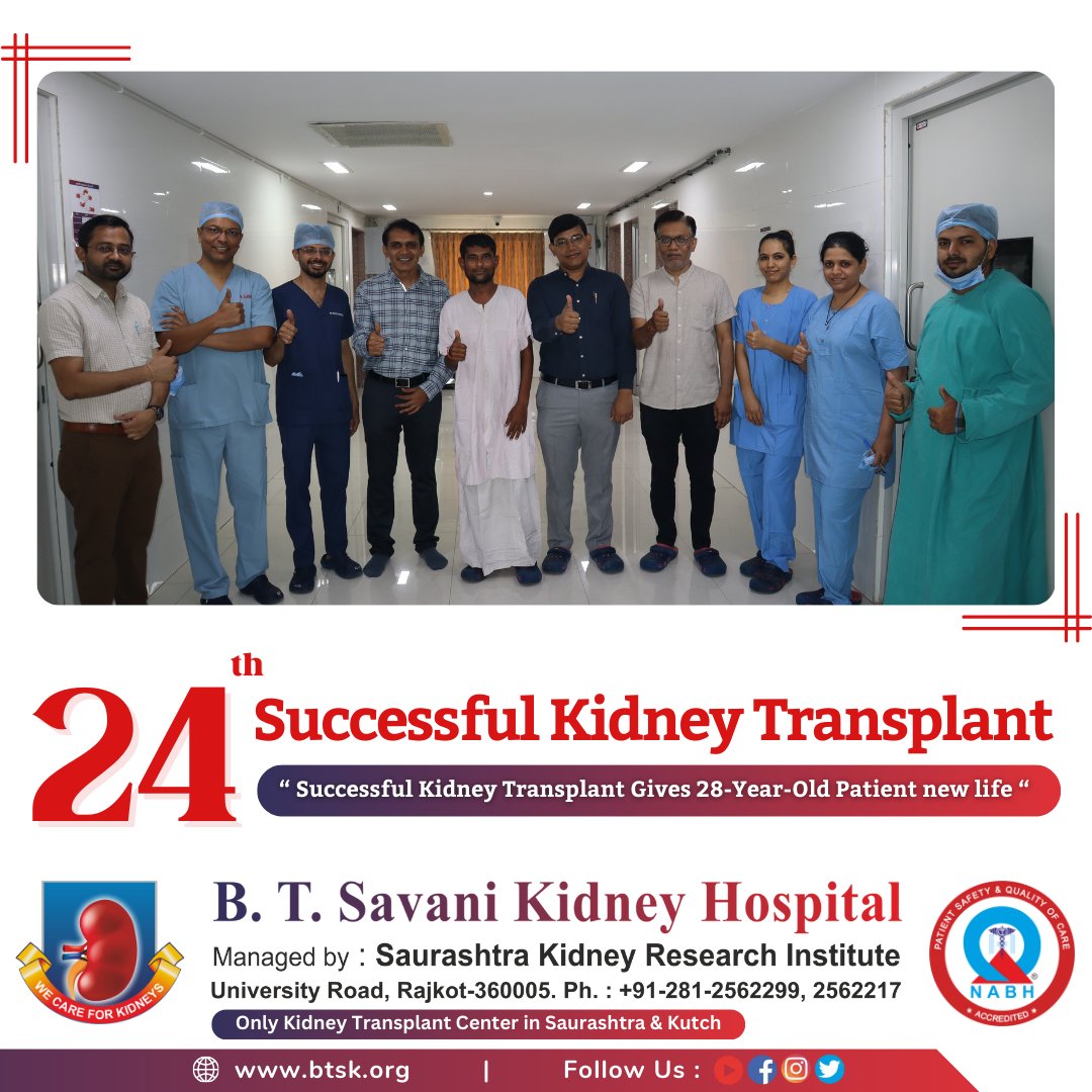 We are thrilled to announce another milestone – Our 24th successful kidney transplant! This achievement underscores our commitment to providing world-class care and life-changing treatments to our patients.
#kidneytransplant #btsavanikidneyhospital #kidney