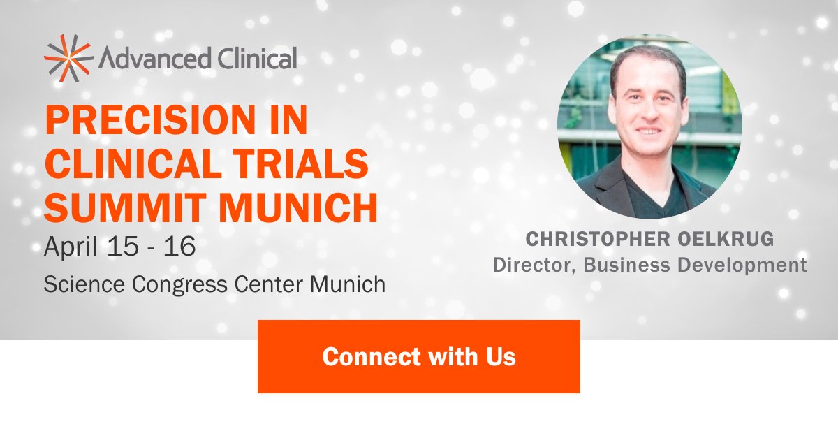 At the 2024 Precision in Clinical Trials Summit Munich, Christopher Oelkrug is ready to talk about how Advanced Clinical can tackle your current operational and outsourcing challenges in clinical trials. Schedule a meeting: hubs.la/Q02rvhwj0 #PCTSummit #Innovation