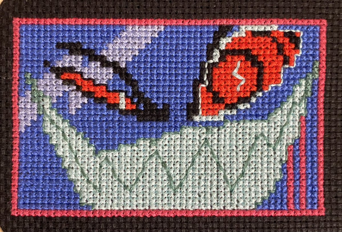 jaybirbbbb's tweet photo. I made a cross stitch Vox! https://t.co/dvC7eOExQI