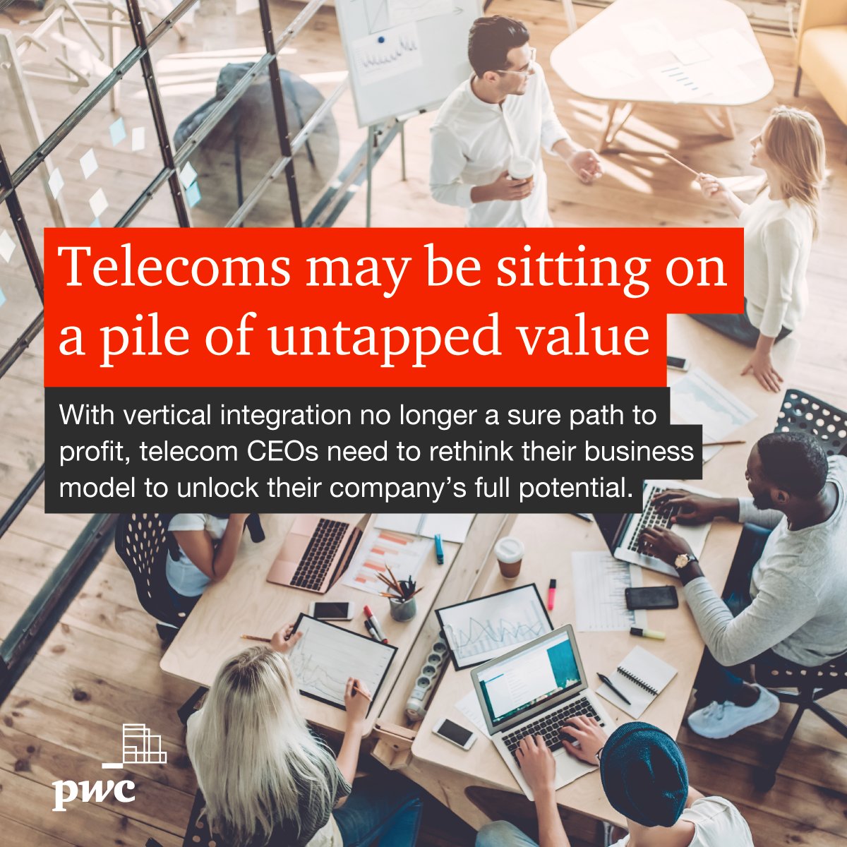 📡 52% of #telecom CEOs are sceptical about their company’s future viability. What can leaders do to unlock untapped value across the sector? A shift away from vertical integration towards strategic “delayering” could be key: pwc.to/3VCVxa2