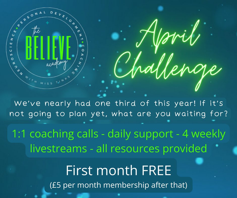 We are half way through April and the Believers are CRUSHING their April Challenge 🔥

It's not too late to join us... every day is an opportunity to progress and move forward! 

#LifeCoaching #PersonalDevelopment #BelieveAcademy #GoalSetting