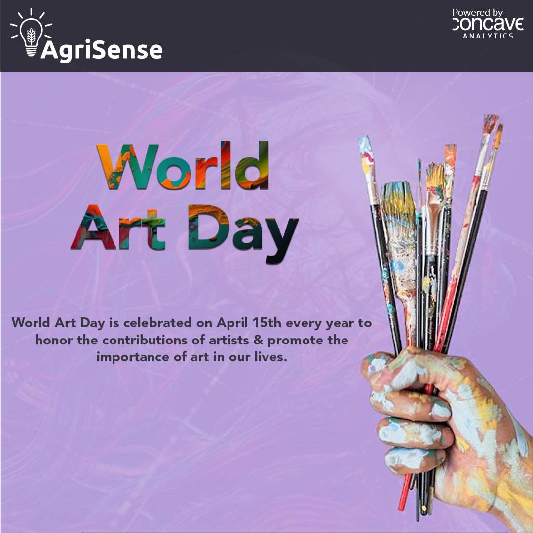 Happy World Art Day! 

Today, we celebrate the beauty, creativity, and diversity of artistic expression that enriches our world.

#ConcaveAnalytics #AgriSense #ConcaveAGRI
#WorldArtDay #Creativity #CulturalHeritage