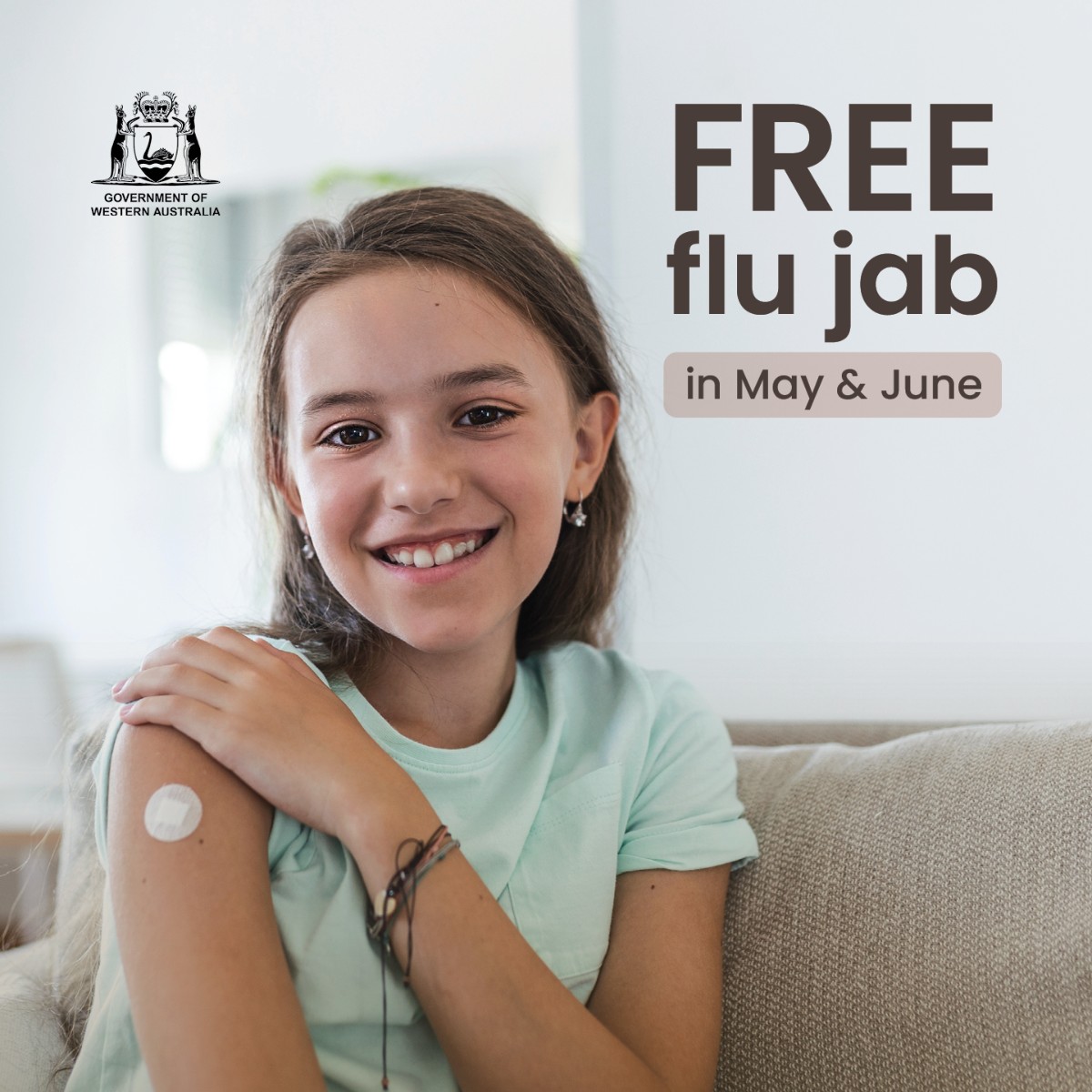 Free influenza vaccines will be available to all Western Australians aged six-months and older throughout May and June. Some providers may charge an administration fee. Find out more at brnw.ch/21wIOwN