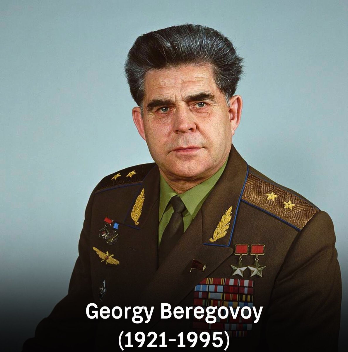 🗓️ On April 15, 1921 Soviet cosmonaut Georgy Beregovoy was born 🚀 Over «Soyuz 3» expedition spent 3 days 22 hours 50 minutes 40 seconds in space ⭐️ Twice Hero of the Soviet Union (the only one awarded the first star for the Great Patriotic War and the second for space flight)