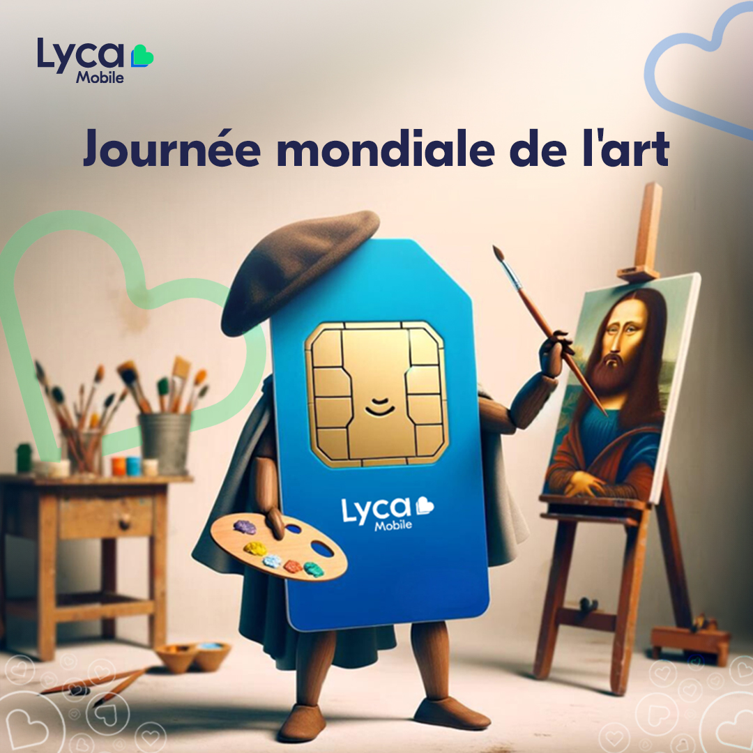 Aujourd'hui, nous célébrons la Journée Mondiale de l'Art, un hommage à la créativité sans limites qui nous entoure et nous unit.

#lycamobilefrance #lycamobile #forfaitmobile #journéemondialedelart