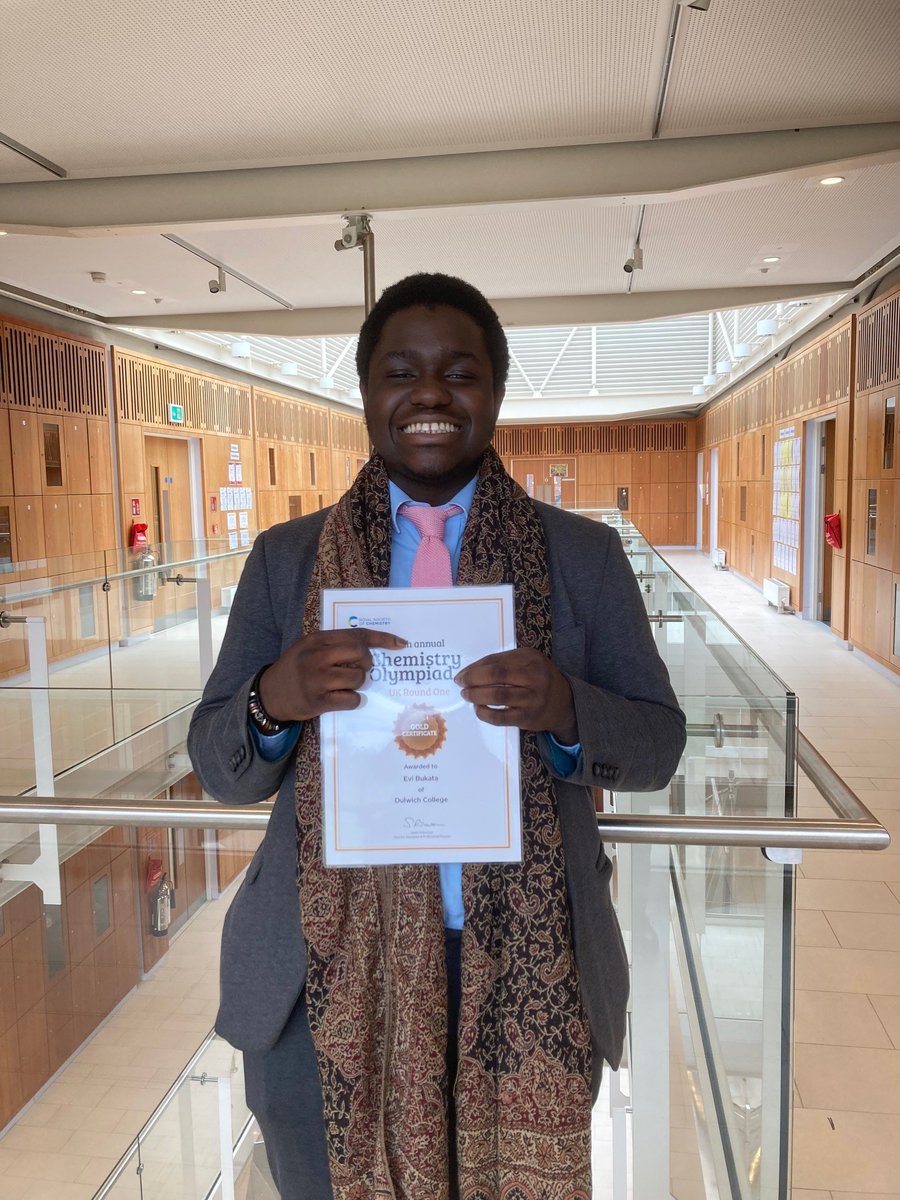 Many congratulations Evi, School Captain, one of the top 30 Chemists in the country amongst the c.4,000 who entered the UK Chemistry Olympiad. We wish him every success in April for Round 2, an opportunity to be part of the UK Team attending the International Chemistry Olympiad