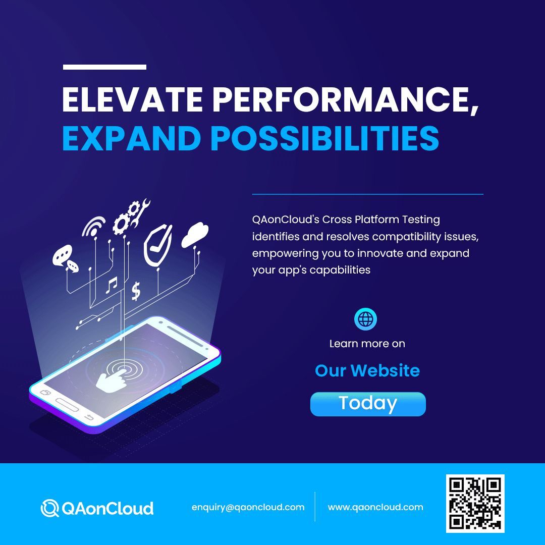 QAonCloud's tweet image. Elevate performance, expand possibilities with QAonCloud's Cross Platform Testing! 🔍 Comprehensive compatibility testing, rapid issue resolution, and customized solutions tailored to your needs. Let's innovate together!
#QAonCloud #CrossPlatformTesting #SoftwareTesting
