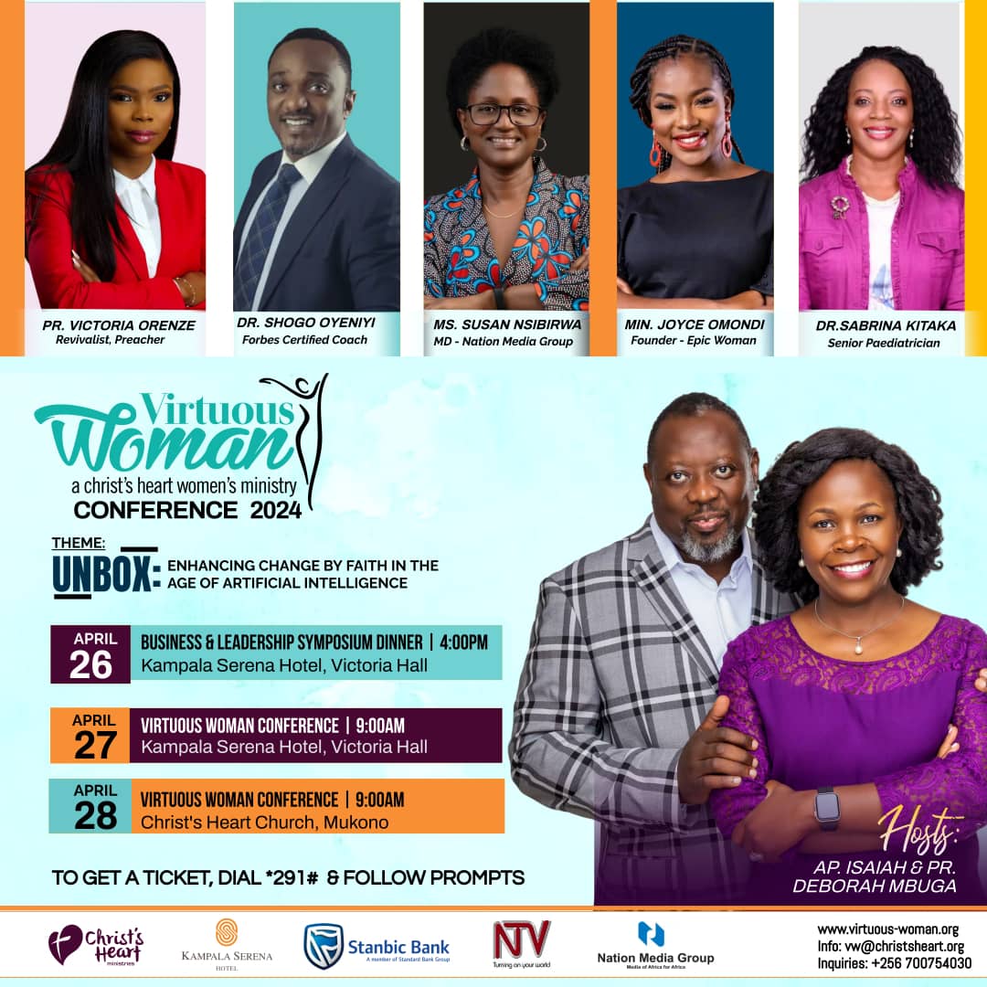 DailyMonitor's tweet photo. SPONSORED: It's finally UNBOXED!! The #VirtuousWoman2024 Conference is here.
Theme: UNBOX; Embracing Change by faith in the age of artificial intelligence. 
#VirtuousWoman2024
#VirtuousWomanConference2024 https://t.co/Dw8dM9RWSG