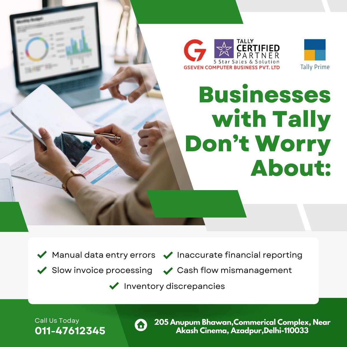 📊 Gseven: Your Trusted Tally Partner 🤝

Contact Us: 011-47612345 (Gseven Computer)

#TallySolutions #NoMoreErrors #EfficientBusiness #TallyForSuccess #Gseven