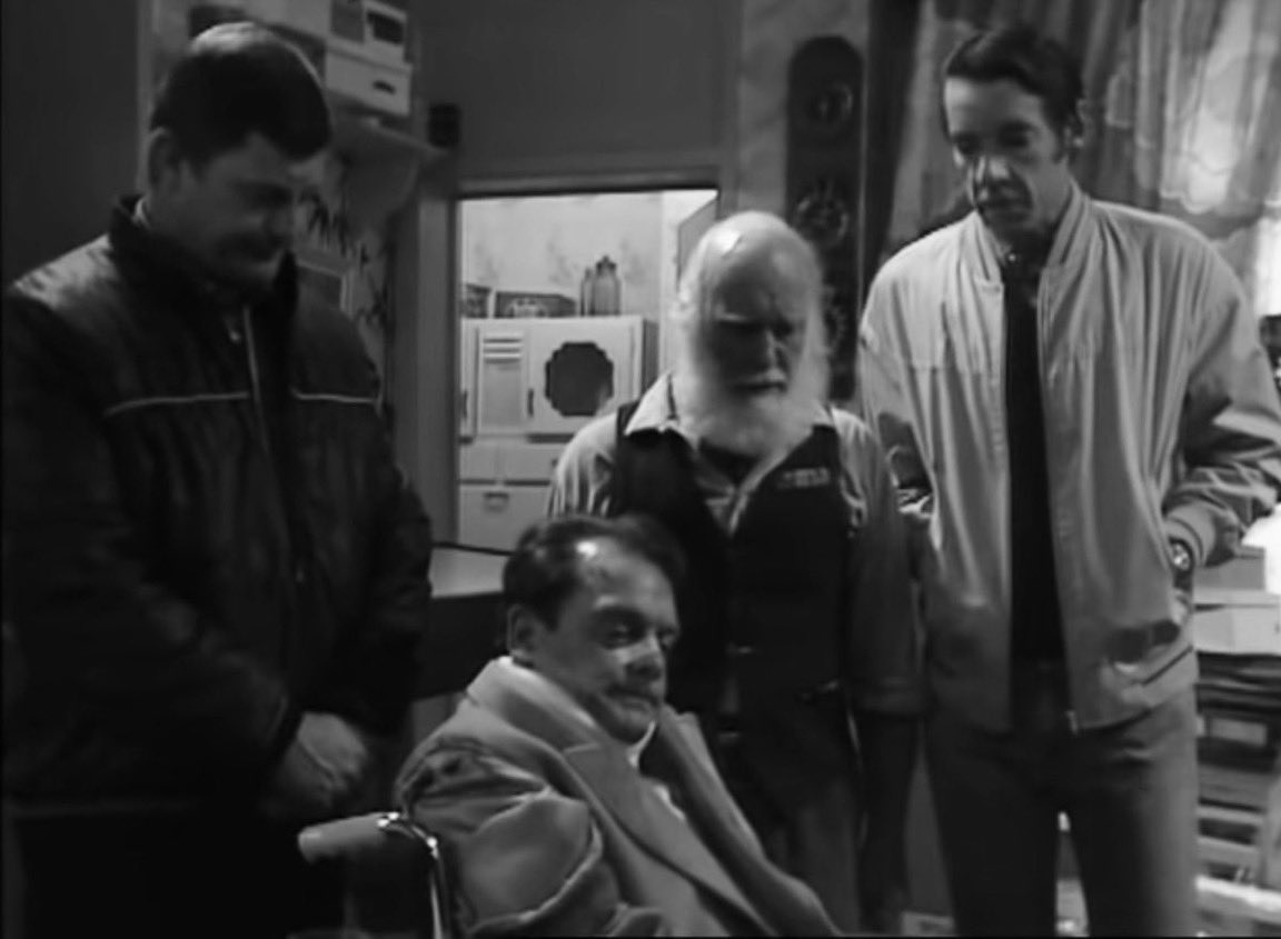 Still my favourite John Sullivan line… Del: “This is my punishment, isn't it? Spending the rest of my life in this wheelchair.” Trigger: “Still, it could have been worse.” Mike: 'How?' Trigger : “Well, my Gran had one with a squeaky wheel…” #OFAH #onlyfoolsandhorses
