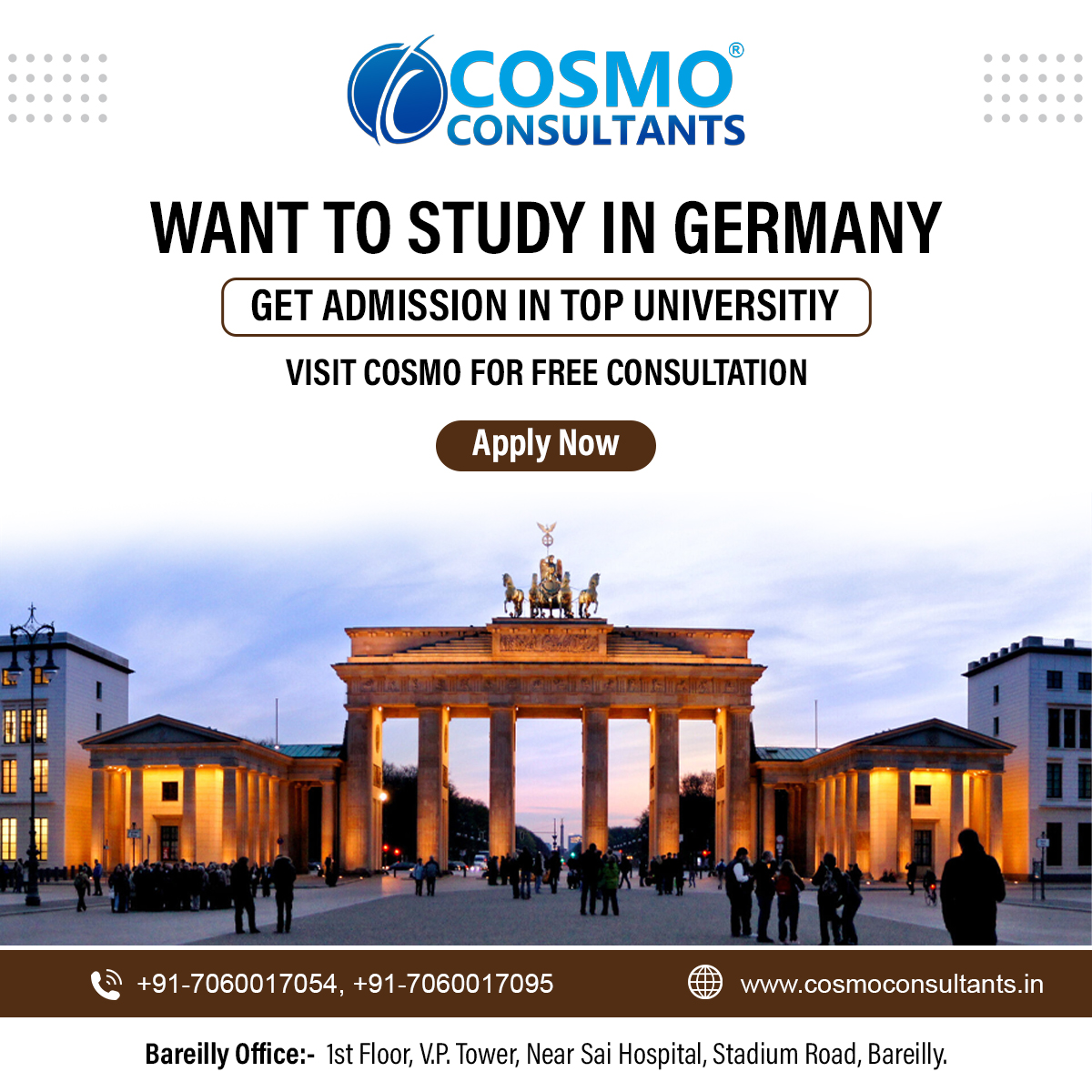 Want to Study in Germany.
Here are top Universities in Germany for International Students bit.ly/3JfaCY1

For more information reach us: +91-7060017054, +91-7060017095.

#CosmoConsultants #Germany #StudyInGermany #StudyAbroad #studentvisa #studyvisa #overseaseducation