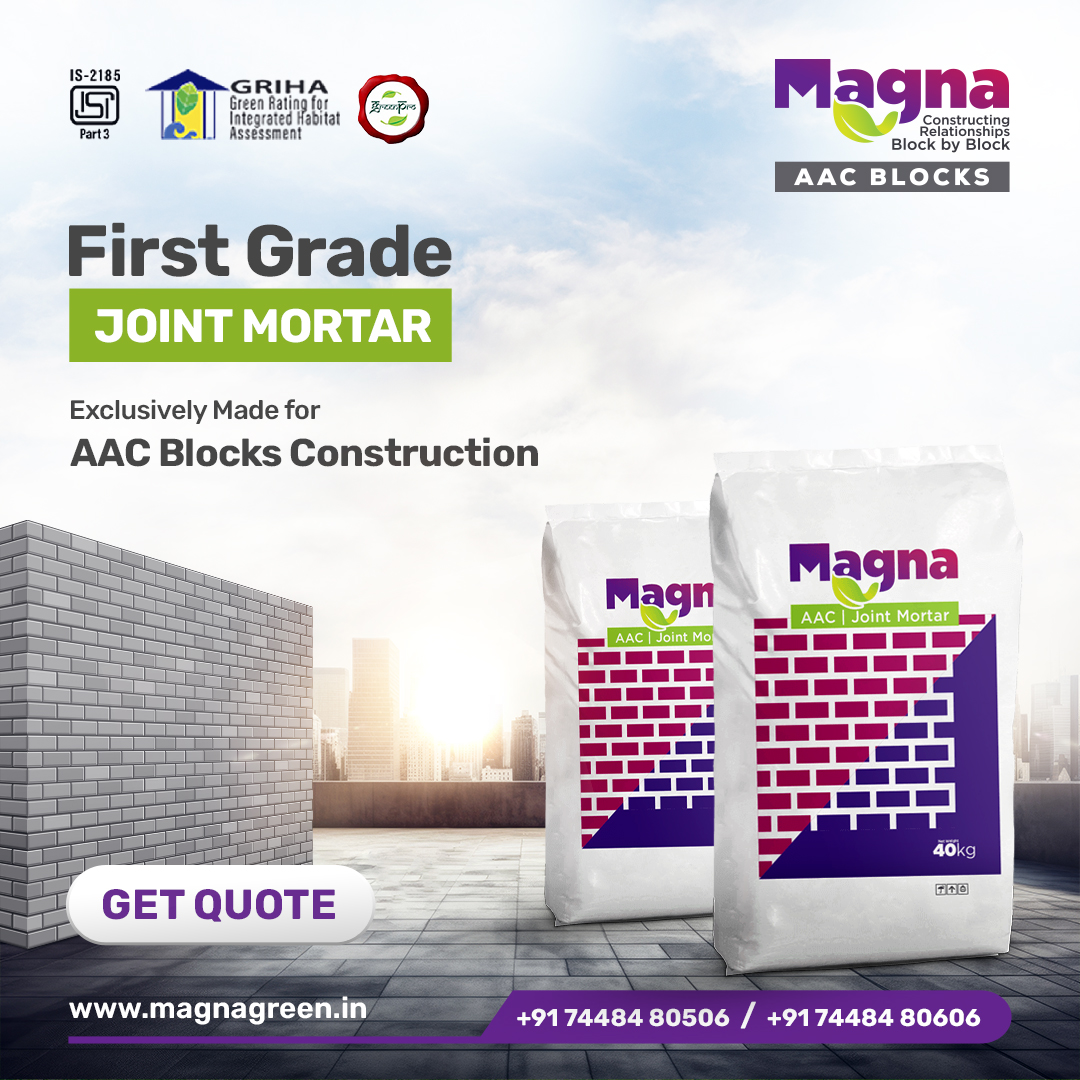 Magna AAC Jointing Mortar is manufactured with the finest mix and proportion of raw materials to provide the best mortar for efficient building construction with maximum coverage.

magnagreen.in/aac-block-join…

#AACJointMortar #MagnaAACBlockJointMortar #BuildingMaterial #MagnaGreen