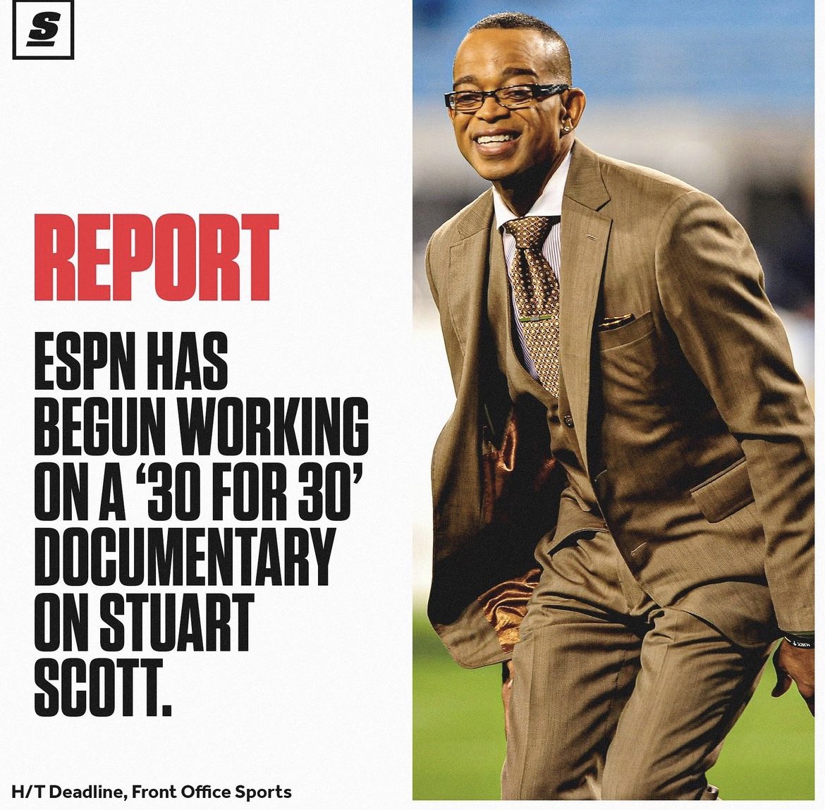 Looking fwd to this 30 for 30. Glad ESPN is honoring him with this. Stuart Scott was a legend. So much respect for him. Rest in Peace 🙏🏾 #CoolerThanTheOtherSideOfThePillow