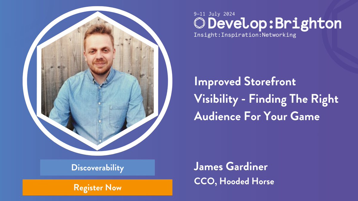 James Gardiner (@jtgardiner) of @HoodedHorseInc will be joining us this summer at Develop:Brighton 2024. They'll be sharing their knowledge as part of our Discoverability track about the importance of finding the right audience for games. #DevelopConf