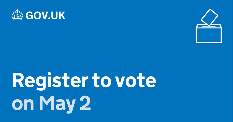 Remember that the deadline to register to vote for the May 2024 elections is tomorrow at 11:59pm. 📅 Not yet registered? The simplest and easiest way to do this is online and should only take a few minutes. For more info please visit ow.ly/sg5L50Rg1w5