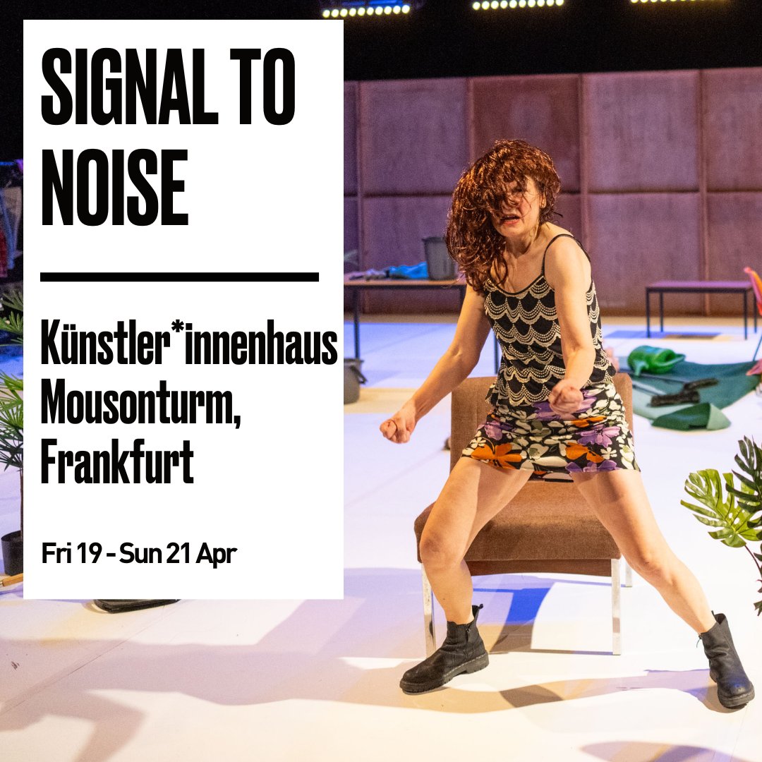 Signal to Noise is brash, weird and comical and we’re excited to get back on the road with it this week. Next stop is Künstler*innenhaus Mousonturm in Frankfurt. See you there?! 🎟️mousonturm.de/events/signal-… #fe40 #FES2N