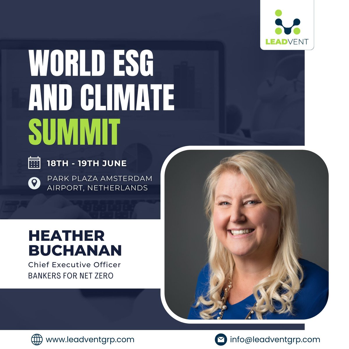 Excited to introduce Heather Buchanan. She is the Chief Executive Officer at Bankers for Net Zero.

Obtain a pass - bit.ly/3QaaYU7

#sustainability #ESGconcerns #netzero #Renewableenergy #Greenpolicies #Sustainablefuture #Innovation #Climatesolutions #Socialimpact