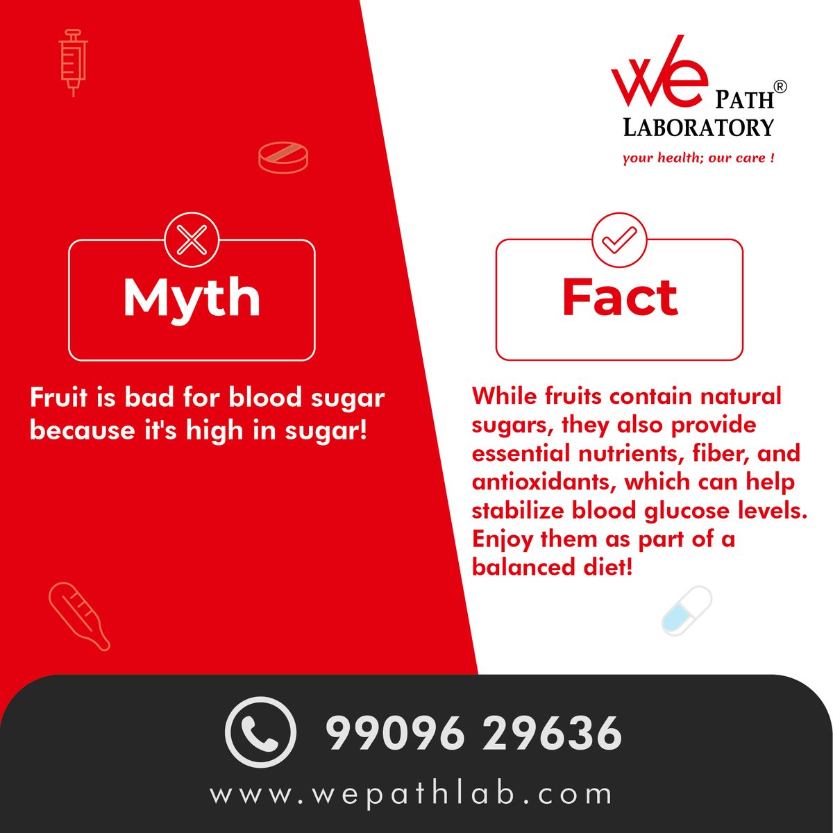 🍭 Sugar myths busted! Discover the truth about glucose and your health. 🚫💉
hashtag#GlucoseMyths hashtag#HealthFacts hashtag#WellnessTips hashtag#Wepathlaboratory hashtag#Wepathlab (1/3)