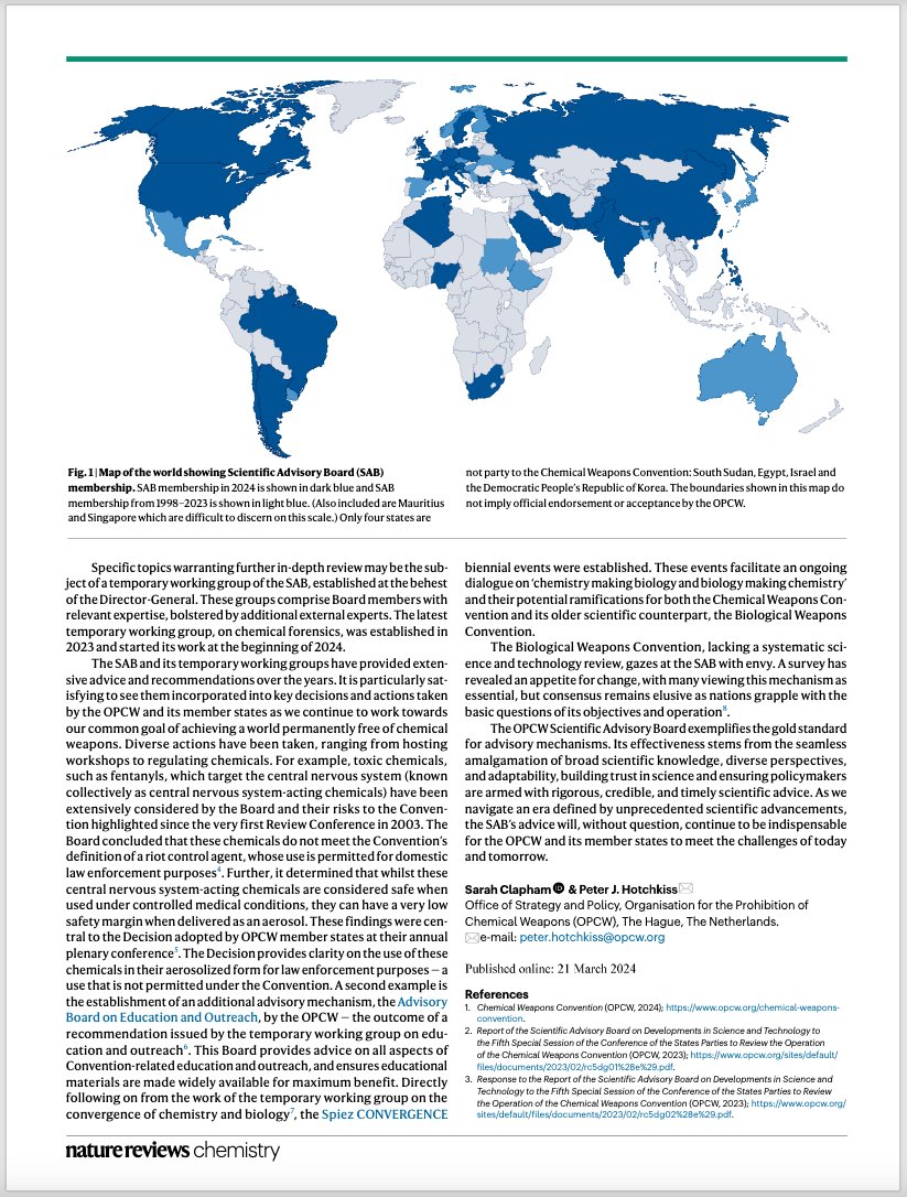 'As we navigate an era defined by unprecedented scientific advancements, the SAB’s advice will, without question, continue to be indispensable for the OPCW and its Member States to meet the challenges of today and tomorrow.' 💬 OPCW's science policy team in an article for