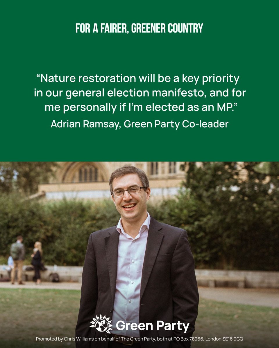 🌳 @AdrianRamsay announces the Green Party’s plans for an Independent Commission for Nature that would protect nature and ensure the restoration of wildlife habitats.
