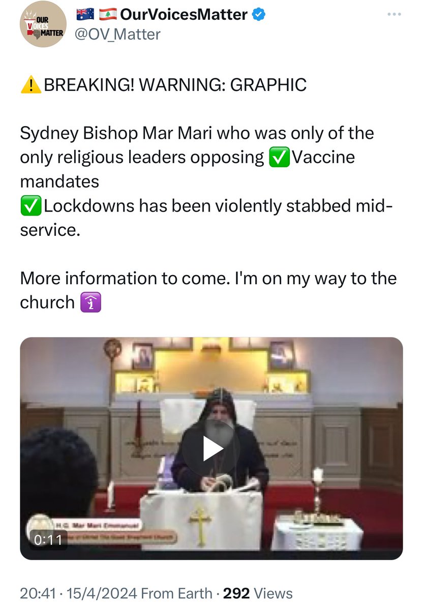 This is how VILE the AV community is. A priest gets stabbed and they IMMEDIATELY link it to vaccines?? I mean WTAF kind of sick arse loser would do that… Serious question???