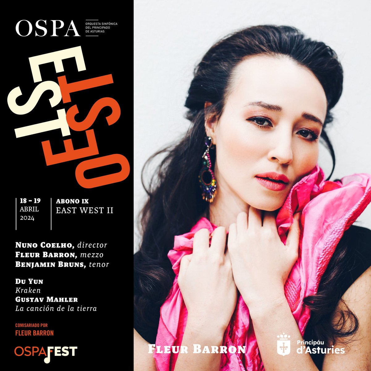 OSPAcom's tweet photo. ¡Tercera cita del #OSPAFest!@nunoconductor nos dirige en el programa 𝐄𝐚𝐬𝐭 𝐖𝐞𝐬𝐭 ��𝐈, con la mezzo @BarronFleur y el tenor Benjamin Bruns.
🗓️ Jueves 18 📍 @teatrojovellanos 🕖 20:0
🗓️ Viernes 19 📍 @AuditorioOVD 🕖 20:00
🗣️ 𝐂𝐨𝐞𝐥𝐡𝐨 y 𝐁𝐚𝐫𝐫𝐨𝐧 🕖 19:15
#ospa https://t.co/gYXDxwrbZK